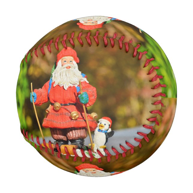 Pelota De Béisbol Ornamento de Santa Claus (Anverso derecho)