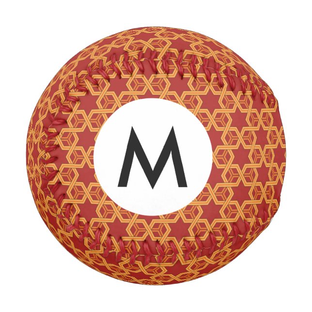Pelota De Béisbol Ornamento geométrico elegante (Anverso izquierdo)