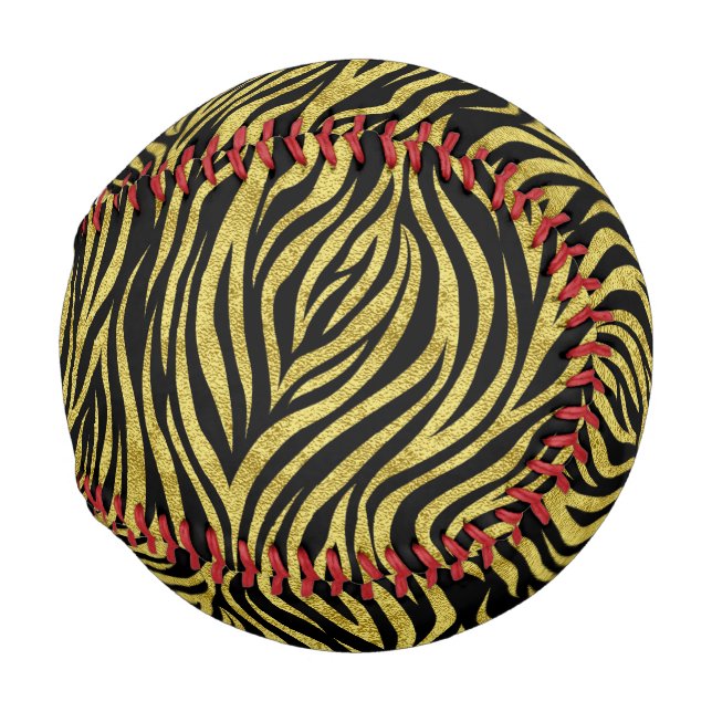 Pelota De Béisbol Oro Zebra Strips Baseball (Anverso derecho)