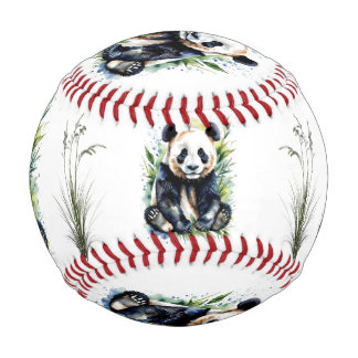 Pelota De Béisbol Osos pandas acuarela