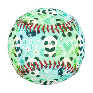 Pelota De Béisbol Panda Patrón de oso Impresión verde