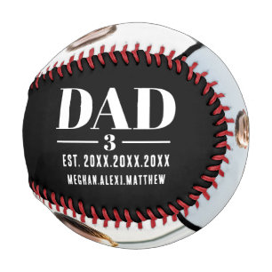 Pelota De Béisbol Papá Año de Establecimiento Nombre Número 3 Foto F