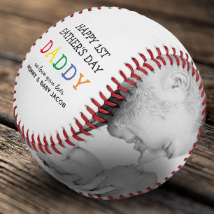 Pelota De Béisbol Papá del primer padre lindo   COLLAGE DE FOTOS