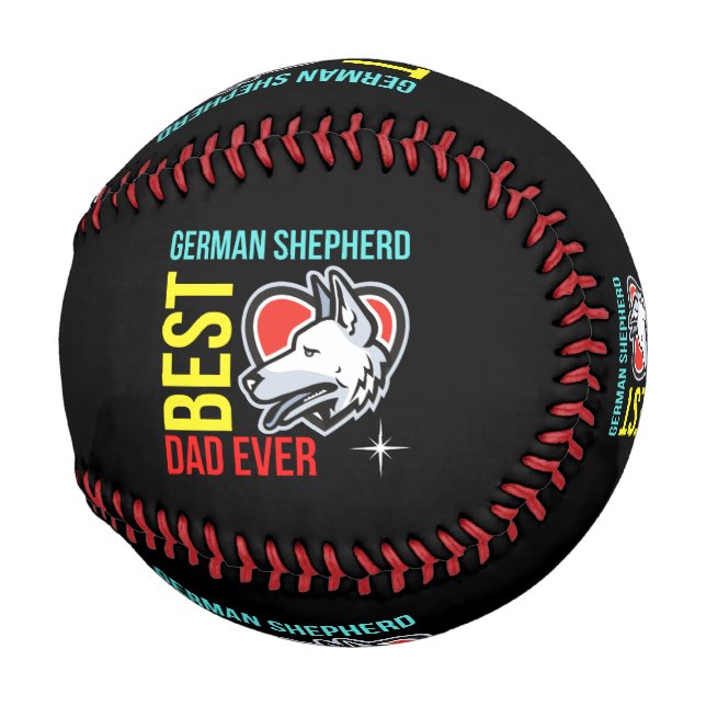 Pelota De Béisbol Papá pastor alemán, papá perro (Anverso derecho)