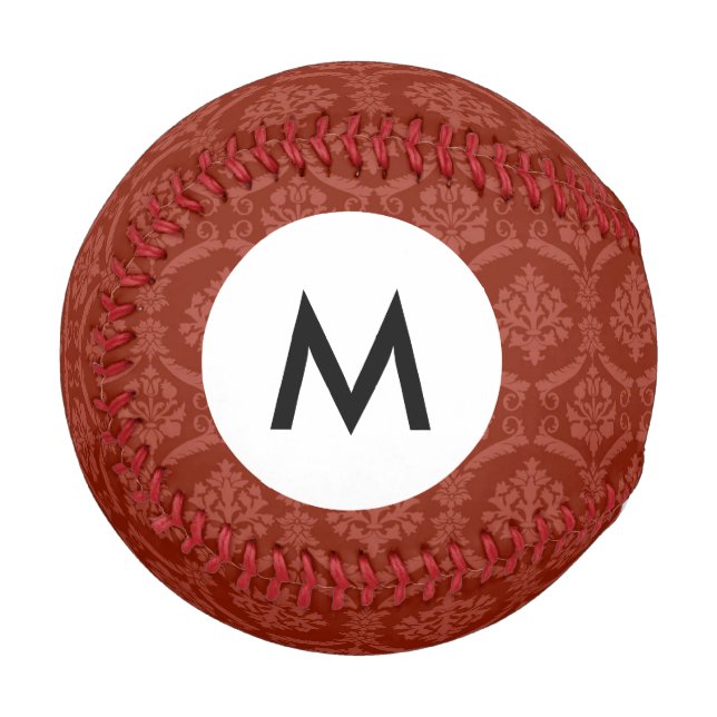 Pelota De Béisbol Papel de escritorio Monograma Damask 3 (Anverso izquierdo)