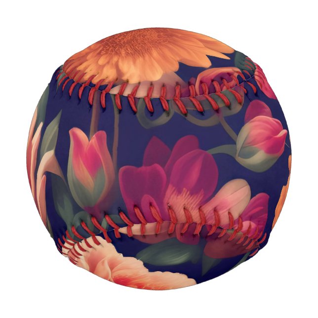 Pelota De Béisbol Papel de pared con motivos florales (Anverso)
