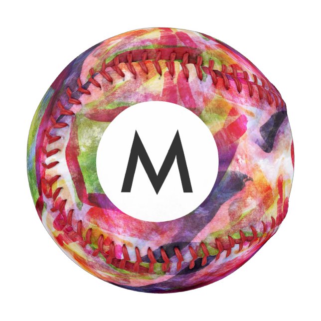 Pelota De Béisbol Papel pintado rojo, verde abstracto (Anverso izquierdo)