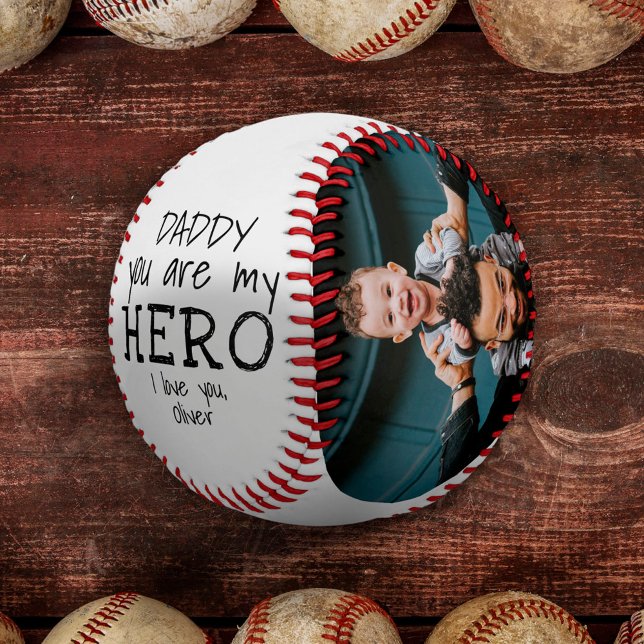Pelota De Béisbol Papi eres mi héroe Papá 2 Fotografía Collage (Subido por el creador)
