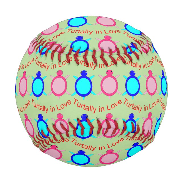 Pelota De Béisbol Pareja De Tortuga Cuta (Anverso)