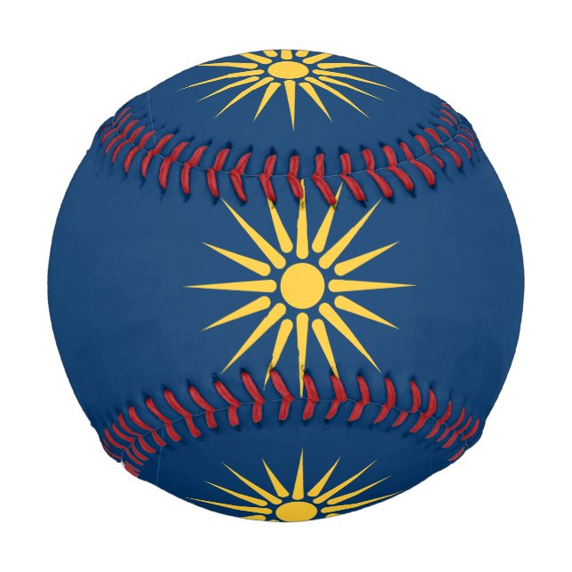 Pelota De Béisbol Patriotic baseball with flag of Macedonia, Greece (Anverso)
