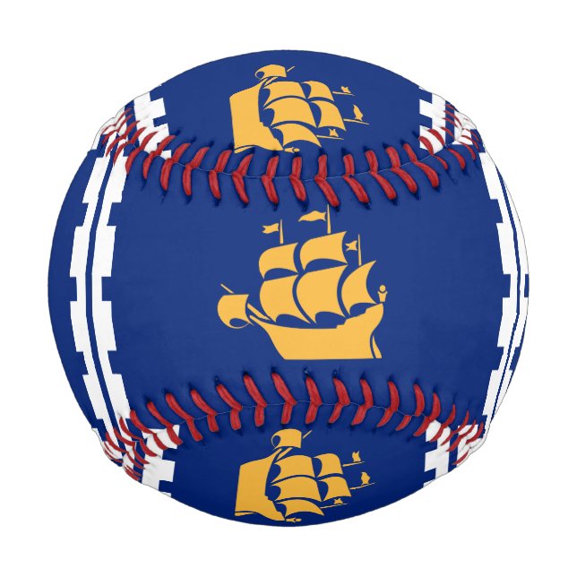 Pelota De Béisbol Patriotic baseball with flag of Quebec City (Anverso)