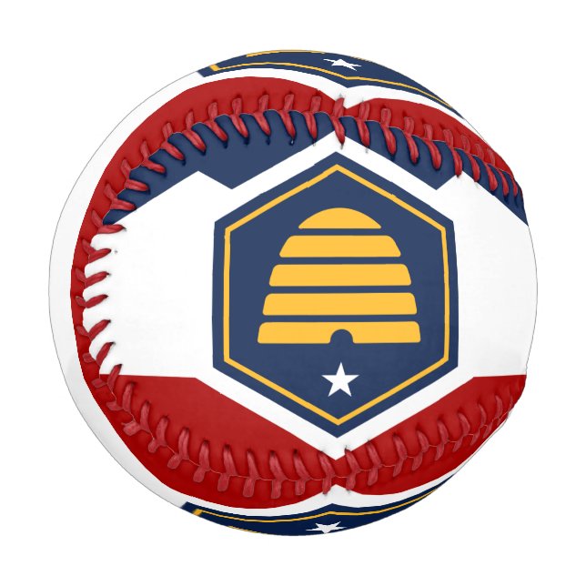Pelota De Béisbol Patriotic baseball with flag of Utah, USA (Anverso izquierdo)