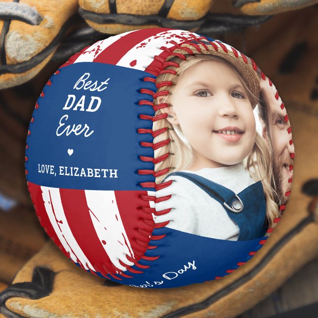 Pelota De Béisbol Patriótico DAD Feliz Día del Padre Personalizado 2 (Subido por el creador)