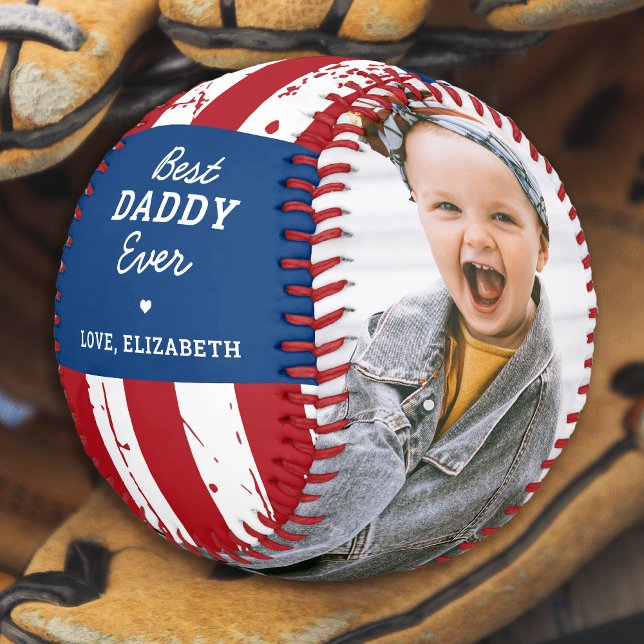 Pelota De Béisbol Patriótico DADDY Día del Padre Bandera Americana 2 (Subido por el creador)