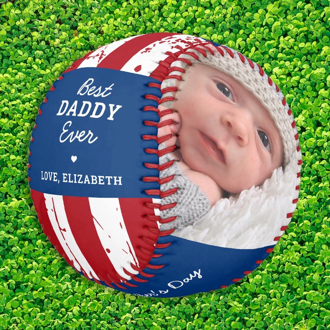 Pelota De Béisbol Patriótico DADDY Feliz Día del Padre Personalizado (Subido por el creador)