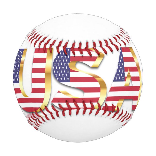 Pelota De Béisbol Patriótico de Béisbol de Bandera de Estados Unidos (Reverso)