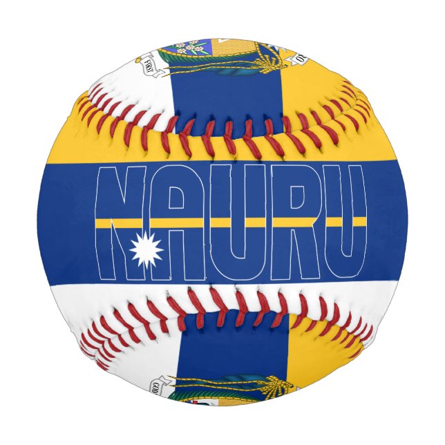 Pelota De Béisbol Patriótico de la Bandera de Nauru y el Escudo de A (Anverso)