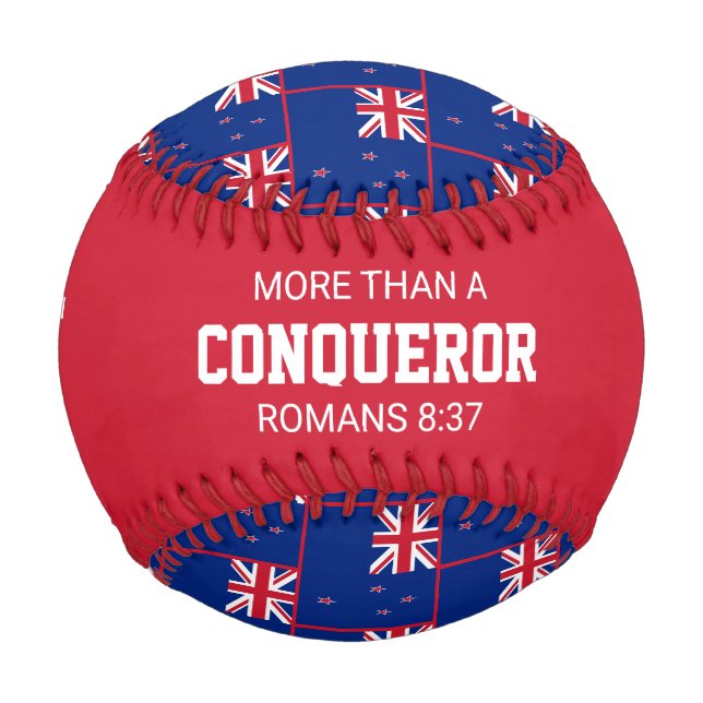 Pelota De Béisbol Patriótico MÁS QUE Personalizado DE CONQUERIDOS NU (Anverso)