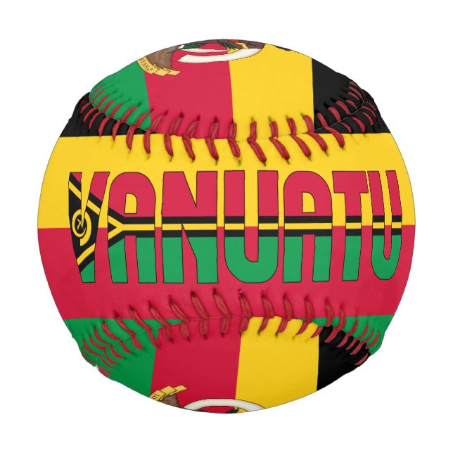 Pelota De Béisbol Patriotismo de la bandera de Vanuatu y el escudo d (Anverso)