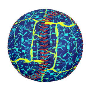 Pelota De Béisbol Patrón abstracto azul / amarillo