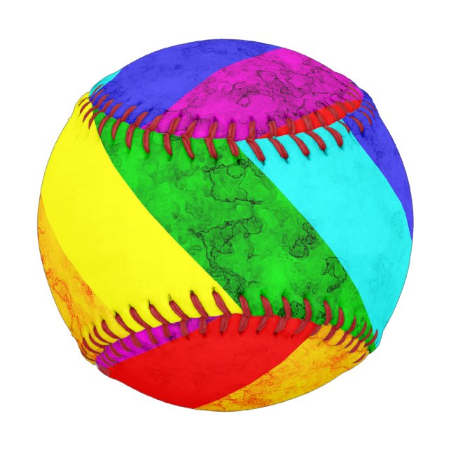 Pelota De Béisbol Patrón abstracto del arco iris (Reverso)
