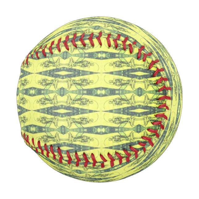 Pelota De Béisbol Patrón amarillo y negro (Anverso derecho)