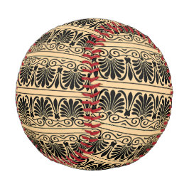 Pelota De Béisbol Patrón Árabe Griego Mediterráneo Marrón