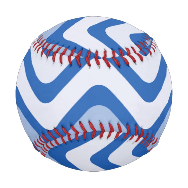 Pelota De Béisbol Patrón azul ondulado (Anverso)