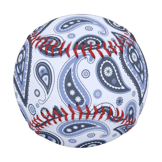 Pelota De Béisbol Patrón azul paisley (Anverso)