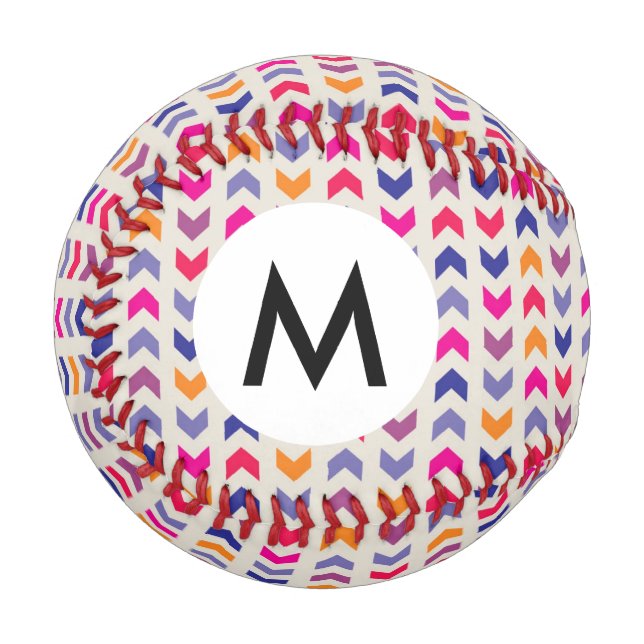 Pelota De Béisbol Patrón colorido de Aztec Chevron (Anverso izquierdo)