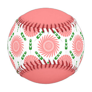Pelota De Béisbol patrón con flores rosas