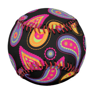 Pelota De Béisbol Patrón continuo de Paisley colorido
