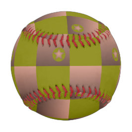 Pelota De Béisbol Patrón controlado en verde marrón y oliva