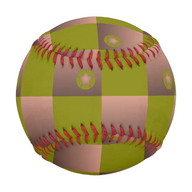 Pelota De Béisbol Patrón controlado en verde marrón y oliva (Anverso)