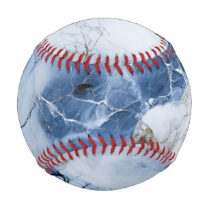 Pelota De Béisbol patrón costero abstracto de mármol azul