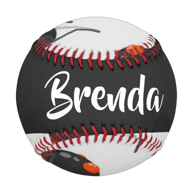 Pelota De Béisbol Patrón de araña de viuda negra (Anverso)