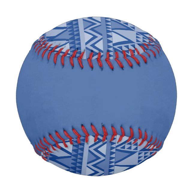 Pelota De Béisbol Patrón de arte tribal simple azul (Anverso)