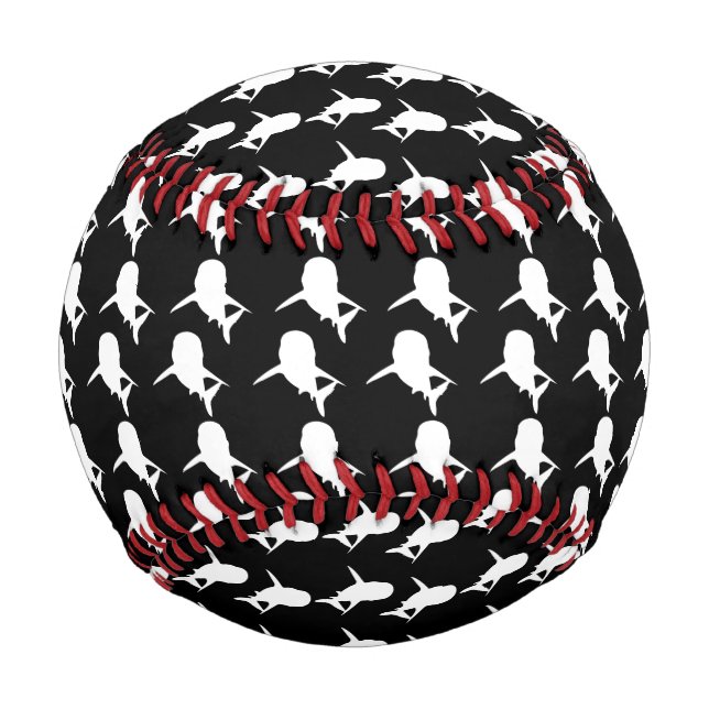Pelota De Béisbol Patrón de ballena de tiburón de la Sombra negra y  (Anverso)