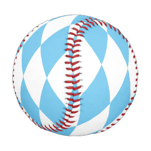 Pelota De Béisbol Patrón de bandera bávara en rombo azul y blanco