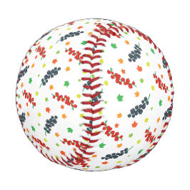 Pelota De Béisbol Patrón de bayas, arándano rojo, arándano azul, fru