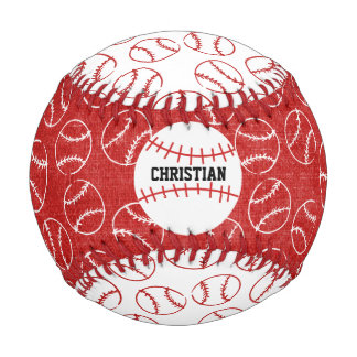 Pelota De Béisbol Patrón de béisbol rojo personalizado con béisbol