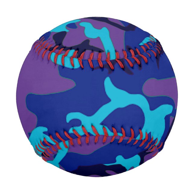 Pelota De Béisbol Patrón de camuflaje azul y púrpura Béisbol (Anverso)
