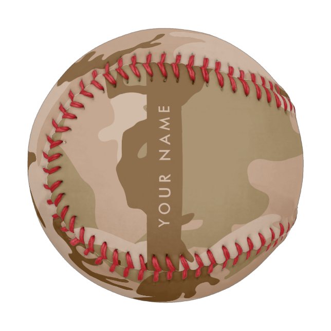 Pelota De Béisbol Patrón de camuflaje del desierto, su nombre, perso (Anverso izquierdo)