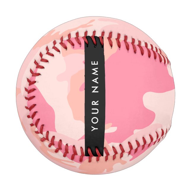 Pelota De Béisbol Patrón de camuflaje rosado, nombre, personalizació (Anverso izquierdo)