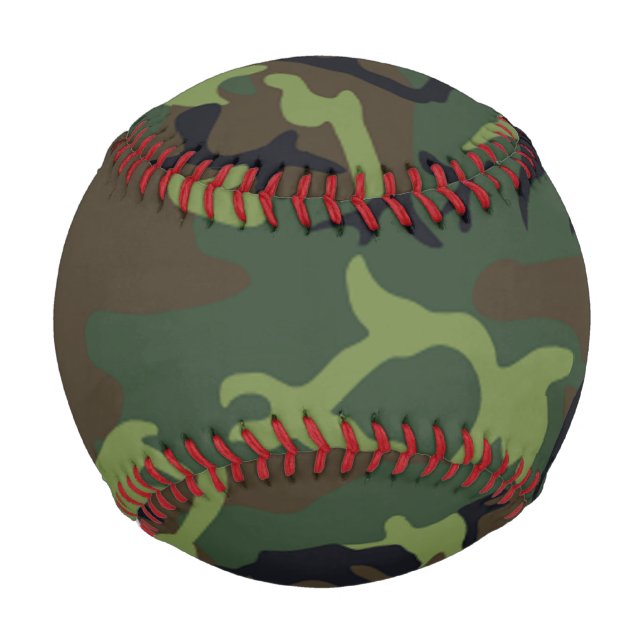Pelota De Béisbol Patrón de camuflaje verde militar de Woodland (Anverso)