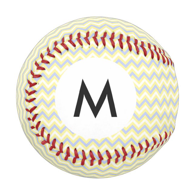 Pelota De Béisbol Patrón de cheurón monograma Pastel (Anverso izquierdo)