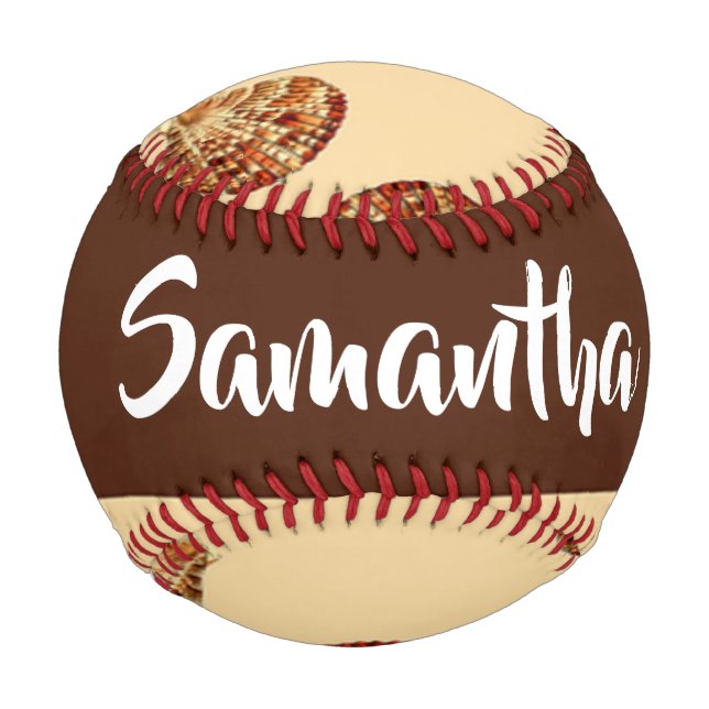 Pelota De Béisbol Patrón de conchas marrones (Anverso)