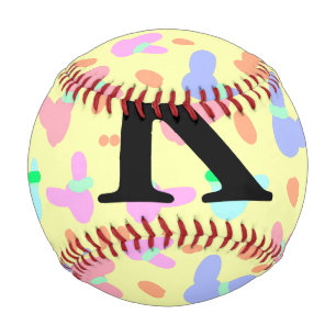 Pelota De Béisbol Patrón de conejos coloridos de fondo amarillo añad