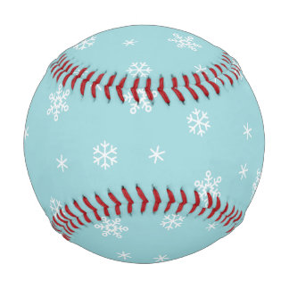 Pelota De Béisbol Patrón de copo de nieve cian de fiesta