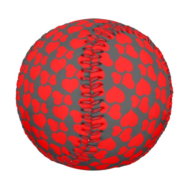 Pelota De Béisbol Patrón de corazón rojo (Angular)